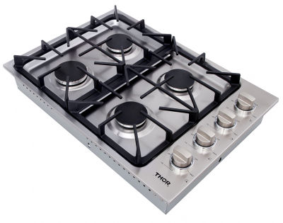 30" ThorKitchen Professional Drop-In Gas Cooktop with 4 Burners in Stainless Steel - TGC3001