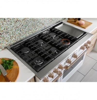 48" Café Smart Dual-Fuel Commercial-Style Range with No-Preheat Air Fry in Matte Black - C2Y486P3TD1