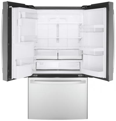 36" GE 22.1 Cu. Ft. Counter-Depth Fingerprint Resistant French-Door Refrigerator - GYE22GYNFS