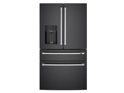 36" Café 22.3 Cu. Ft. Counter-Depth 4-Door French Door Refrigerator in Matte Black - CXE22DP3PD1