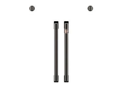 Café 2 French-Door Handles 2 Knobs - Brushed Black- CXWSFHKPMBT