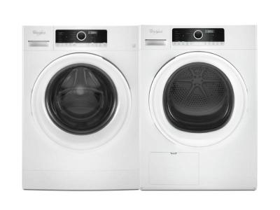 24" Whirlpool 1.9 Cu. Ft. Compact Washer and 4.3 Cu. Ft. True Ventless Heat Pump Compact Dryer - WFW3090JW-YWHD3090GW