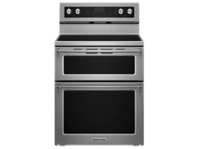 30" KitchenAid 6.7 Cu. Ft. Electric Double Oven Convection Range With 5 Elements - YKFED500ESS