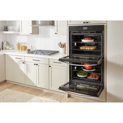 27" Whirlpool 8.6 Cu. Ft. Smart Double Wall Oven with Air Fry in Black Stainless - WOED7027PZ