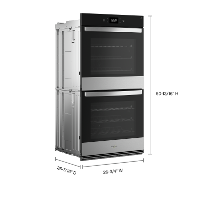 27" Whirlpool 8.6 Cu. Ft. Smart Double Wall Oven with Air Fry in Black Stainless - WOED7027PZ
