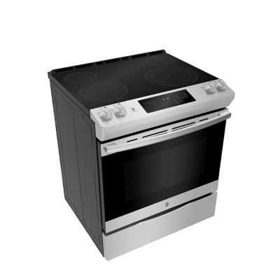 30" GE Electric Slide-In Front Control Range with Storage Drawer in Stainless Steel - JCSS630SMSS