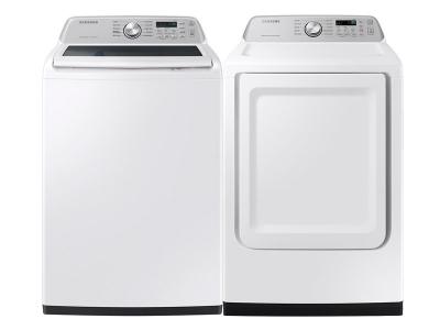 27" Samsung 5.4 Cu. Ft. 3500 Series Smart Top Load Washer and 7.4 Cu. Ft. 3500 Series Smart Electric Top Load Dryer  - WA47CG3500AWA4-DVE47CG3500WAC