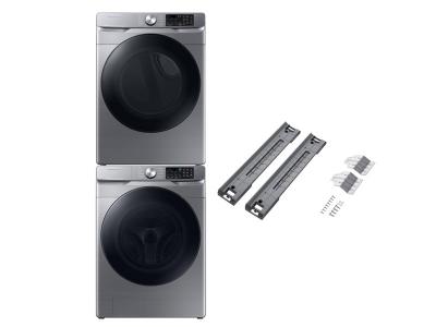 27" Samsung Stacking Kit and Smart Front Load Washer and Electric Dryer - SKK-8K-WF45B6300AP-DVE45B6305P