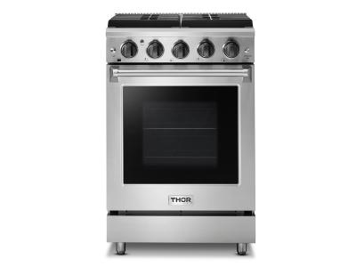 24" ThorKitchen Freestanding Gas Range in Stainless Steel - LRG2401