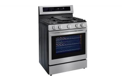 30" LG 5.8 Cu. Ft. Smart Wi-Fi Enabled True Convection InstaView Gas Range With Air Fry - LRGL5825F