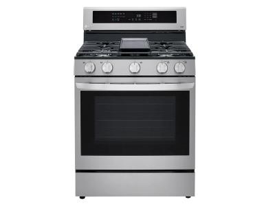 30" LG 5.8 Cu. Ft. Smart Wi-Fi Enabled True Convection InstaView Gas Range With Air Fry - LRGL5825F