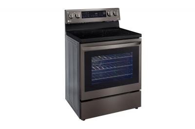 30" LG 6.3 Cu. Ft. Air Fry InstaView ThinQ Electric Range In Black Stainless Steel - LREL6325D