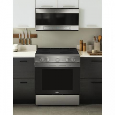 30" Haier Electric Slide-In Range with Wifi in Stainless Steel - QCSS740RNSS