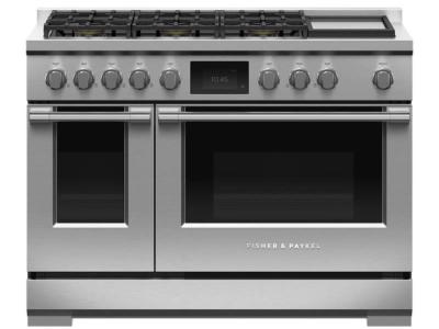 48" Fisher & Paykel Dual Fuel Range 6 Burners with Griddle - RDV3-486GD-N