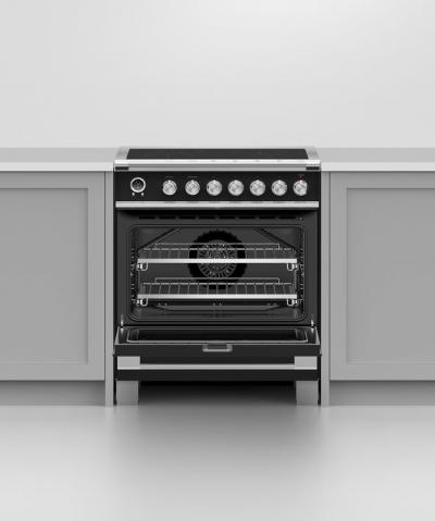 30" Fisher & Paykel Series 9 Classic Induction Range With 4 Zones In Black - OR30SCI6B1