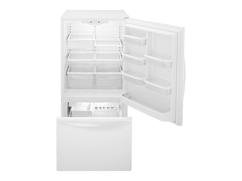 30" Whirlpool 19 Cu. Ft. Bottom-Freezer Refrigerator with Freezer Drawer - WRB329DFBW