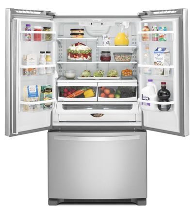 36" Whirlpool 25 cu. ft. French Door Refrigerator with Interior Water Dispenser - WRF535SWBB