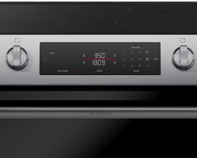 30" Bosch 100 Series Electric Freestanding Range in Stainless Steel - HEF1050MC