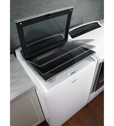 28" Whirlpool 6.1 cu. ft. I.E.C. Cabrio  High-Efficiency Top Load Washer with Precision Dispense - WTW8000DW