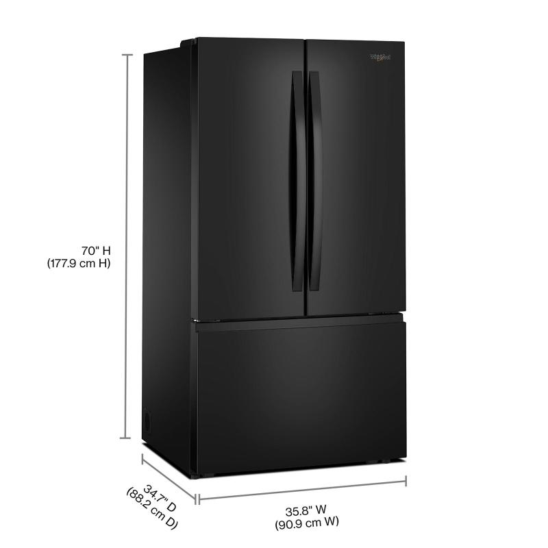 36" Whirlpool 31 Cu. Ft. French Door Refrigerator with Ice Maker - WRFF3136SB