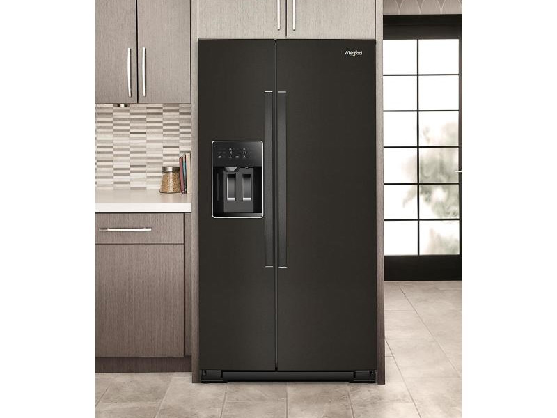 36" Whirlpool Wide Side-by-Side Refrigerator in Black Stainless - WRSF5536RV