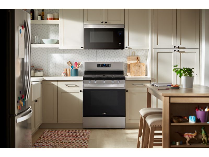 30" Whirlpool Gas Range with Air Cooking Technology and Steam Clean - WFGS4530SZ