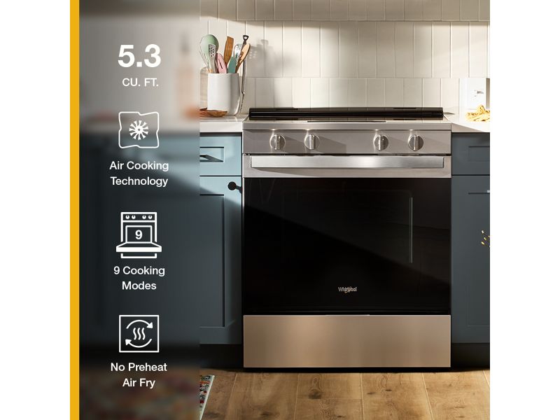 30" Whirlpool Electric Range with Air Cooking Technology - YWSES5030SB