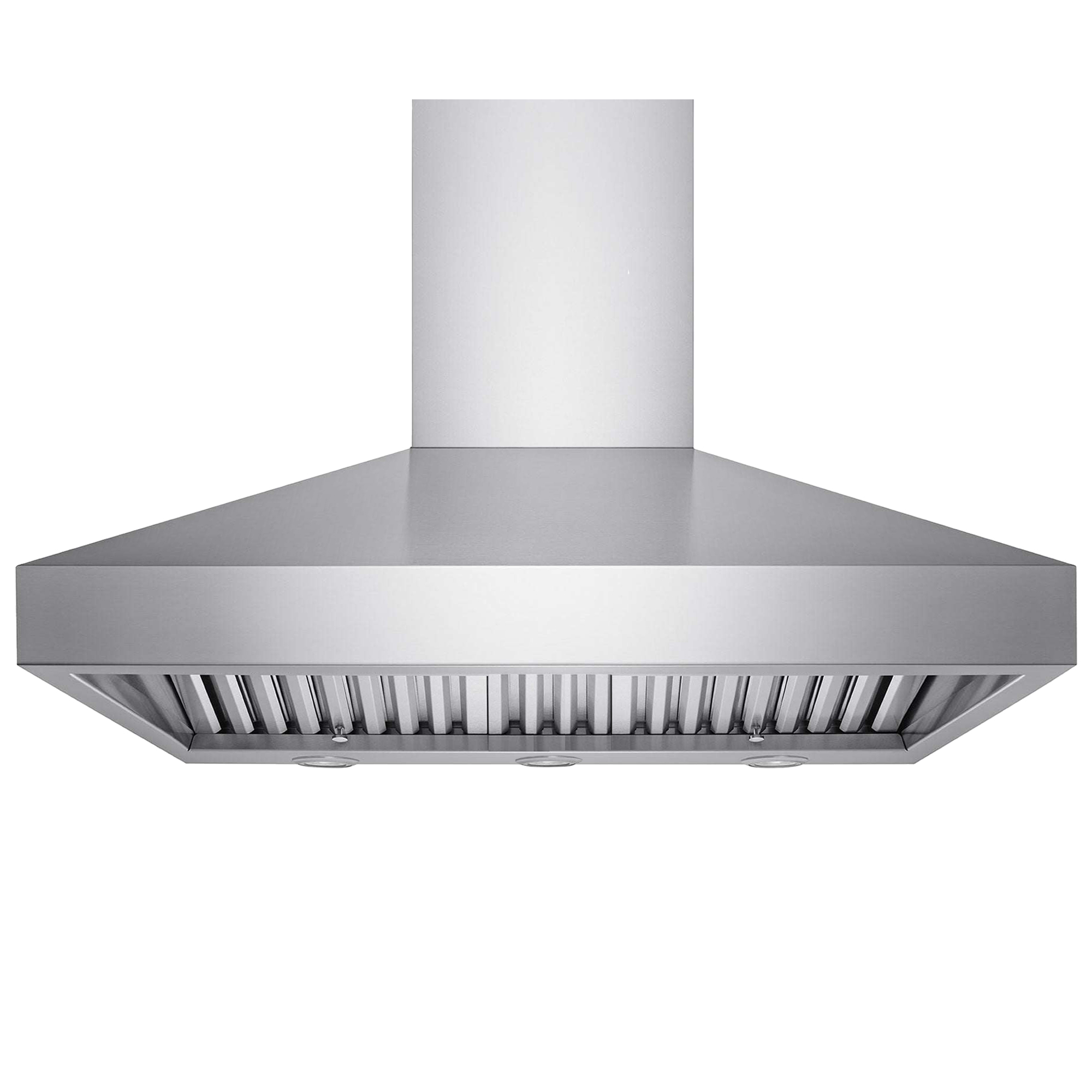 Victory 48-Inch 750 CFM Wall Mount Range Hood in Stainless Steel Baffle Filters 4-Speed Rotary Switch Dimmable LED's - Twister-48