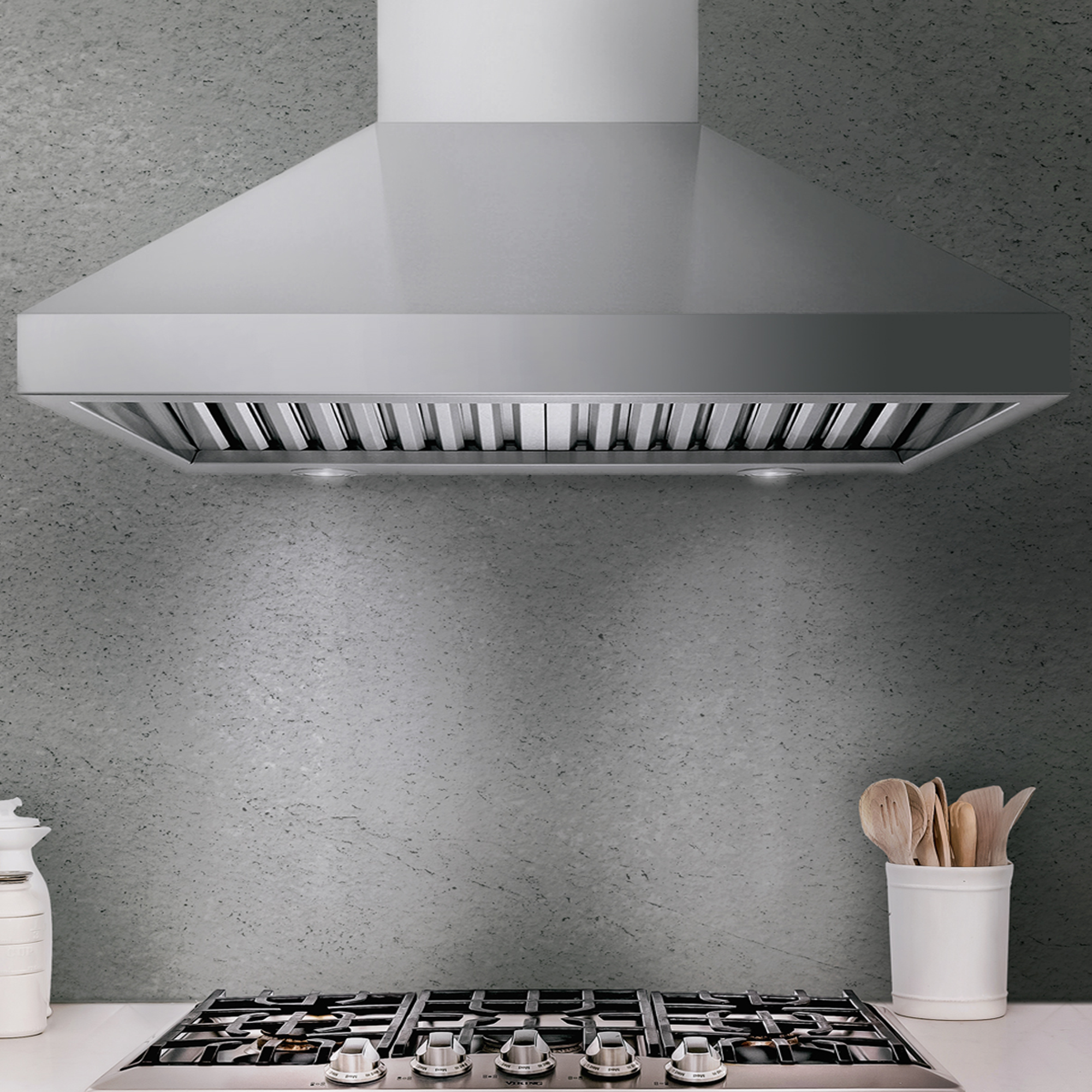 Victory 60-Inch Powerful 1200 CFM Wall Mount Range Hood in Stainless Steel Baffle Filters 4-Speed Rotary Switch Dimmable LED's - Twister-MAX-60