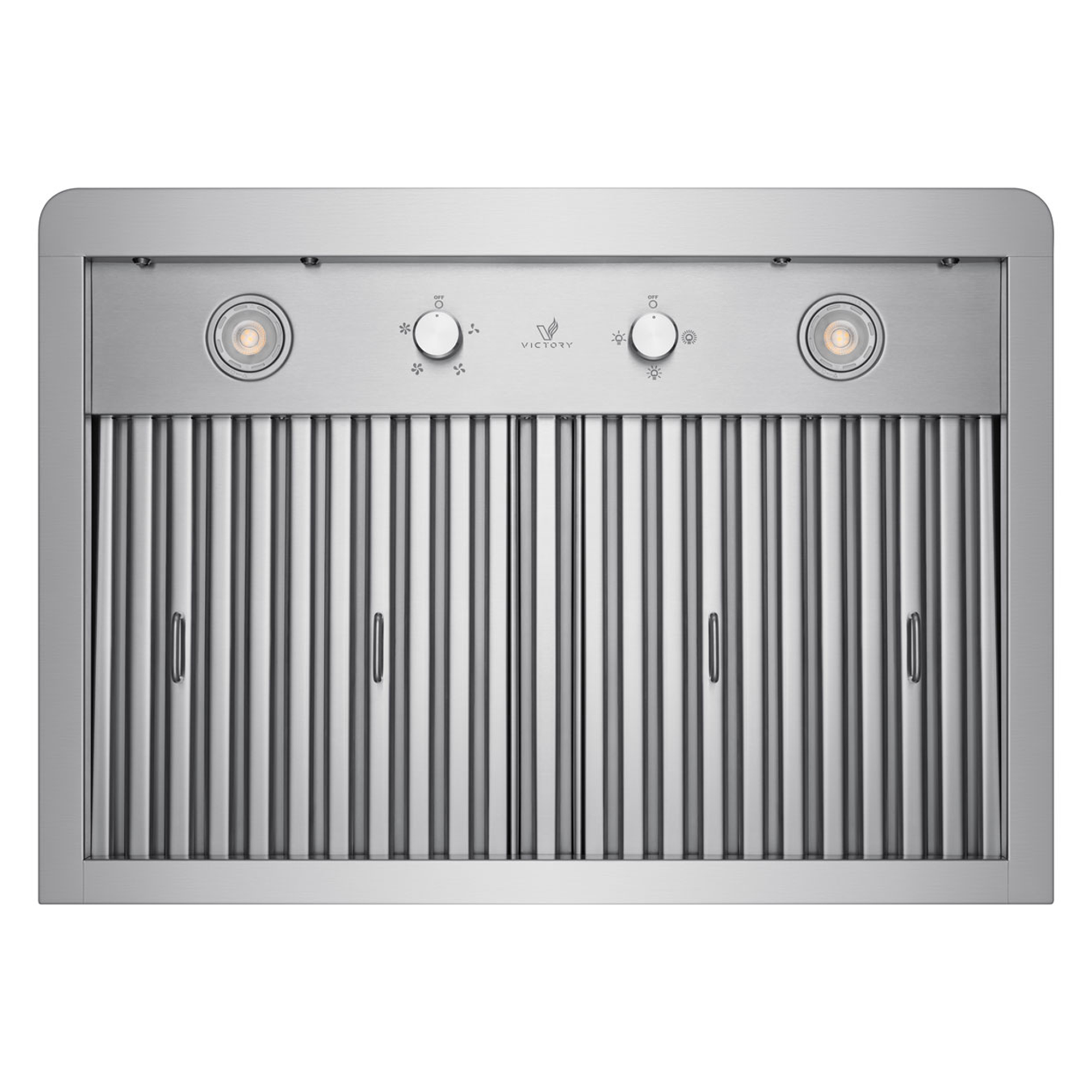 Victory 36-Inch 900 CFM Under Cabinet Range Hood in Stainless Steel with Powerful Double Blower Baffle Filters 4-Speed Rotary Switch Dimmable LED's - Verona-36