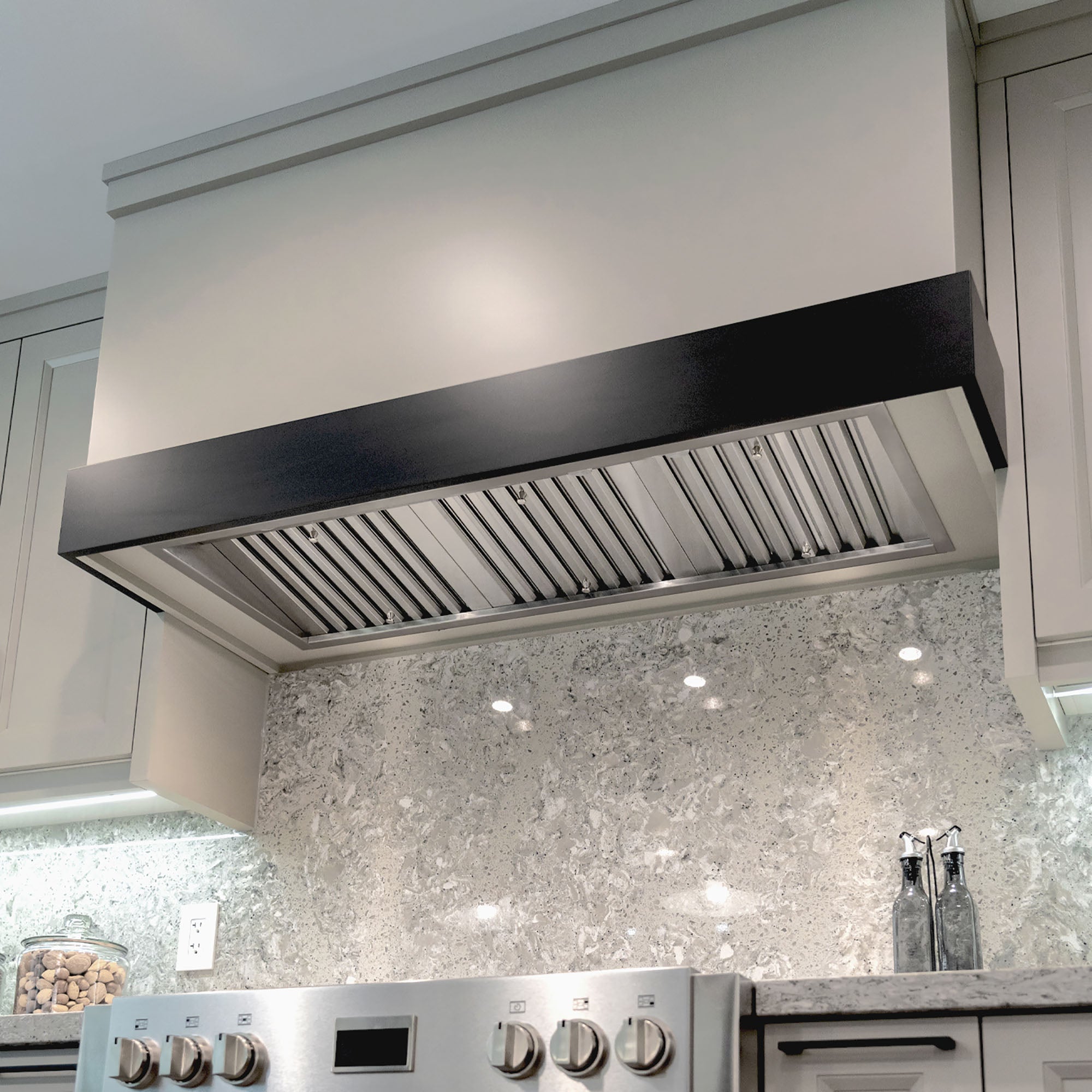 Victory 30-Inch 750 CFM Insert Range Hood in Stainless Steel Baffle Filters 4-Speed Rotary Switch Dimmable LED's - Q5-30