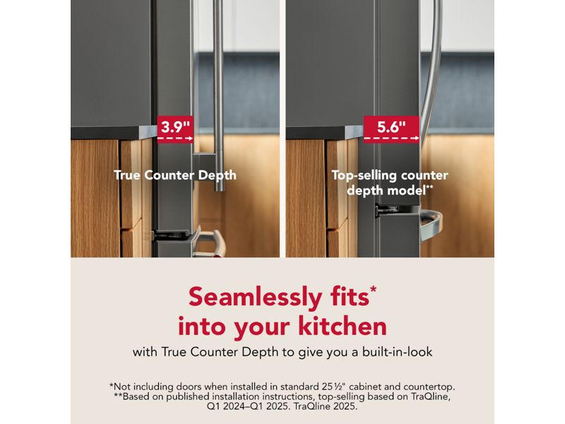 36" Kitchenaid 24 Cu. Ft. Counter-Depth French Door Refrigerator - KRFC236SBE