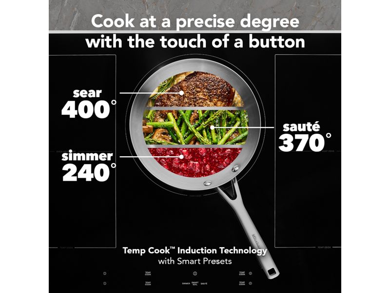 36" Kitchenaid Temp Cook Induction Cooktop with 5 Cooking Zones - KCIT736SSS