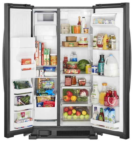 36" Whirlpool 25 Cu. Ft. Side-by-Side Refrigerator -  WRS335SDHB