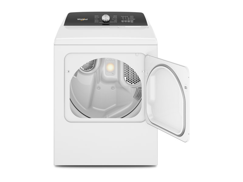 29" Whirlpool 7.0 Cu. Ft. Top Load Electric Moisture Sensing Dryer With Steam - YWED5050LW