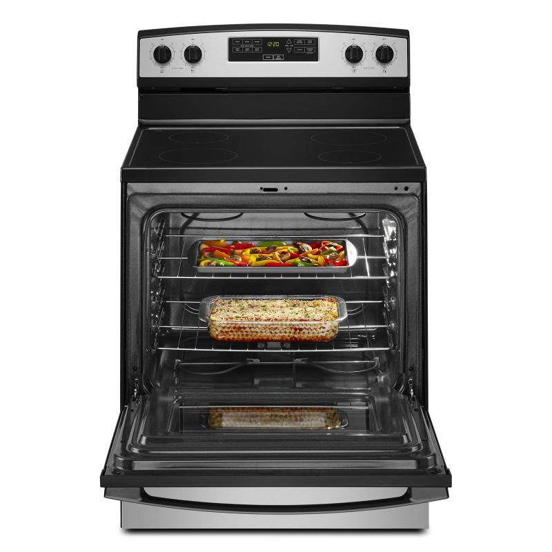 30" Amana 4.8 Cu. Ft. Electric Range with Extra-Large Oven Window - YAER6203MSS