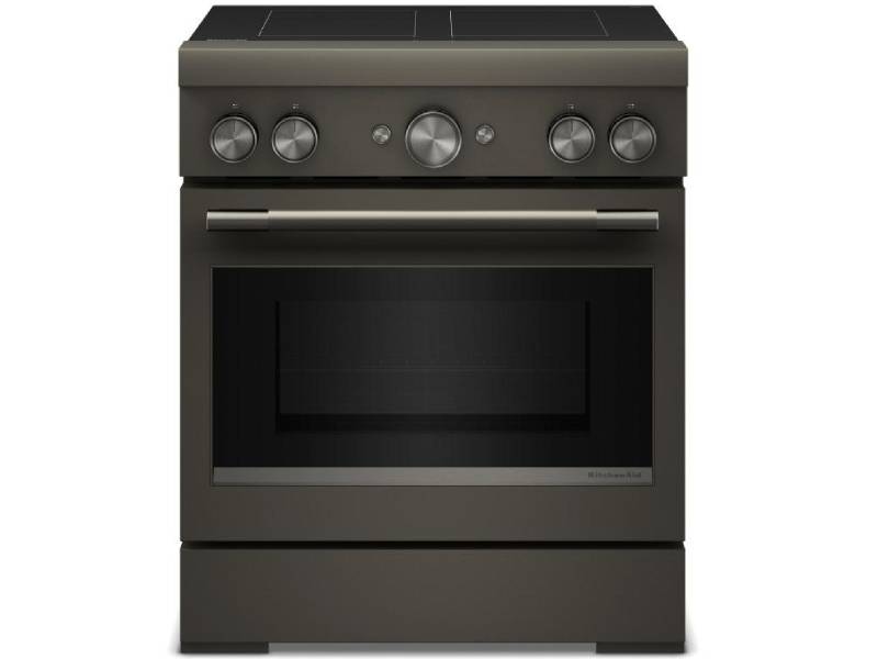 30" KitchenAid 4-Element Induction Freestanding Commercial-Style Range with Air Fry - KFIS930SBE