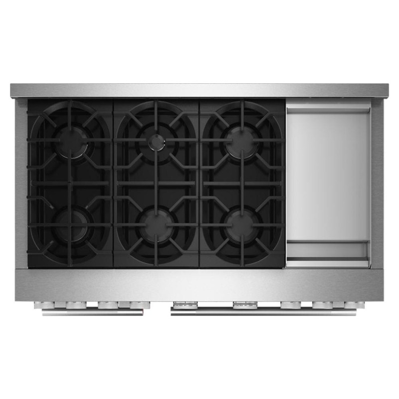48" KitchenAid 6 Burner Commercial-Style Gas Range with Griddle - KFGD948SSS