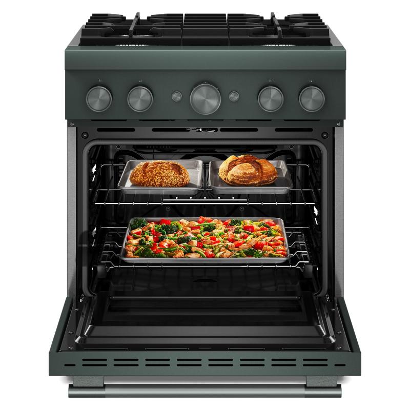30" KitchenAid 4 Burner Commercial-Style Dual Fuel Range - KFDS930SJP