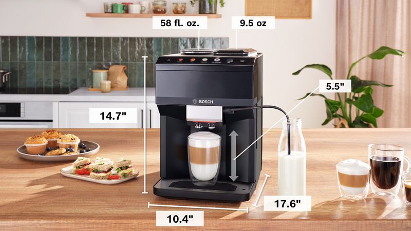 Bosch 500 Series VeroCafe Fully Automatic Coffee Machine with Removable Water Tank  in Piano Black - TPU40109