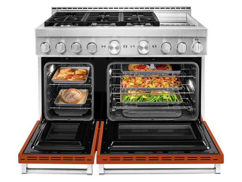 48" KitchenAid 6.3 Cu. Ft. Smart Commercial-Style Gas Range with Griddle - KFGC558JSC