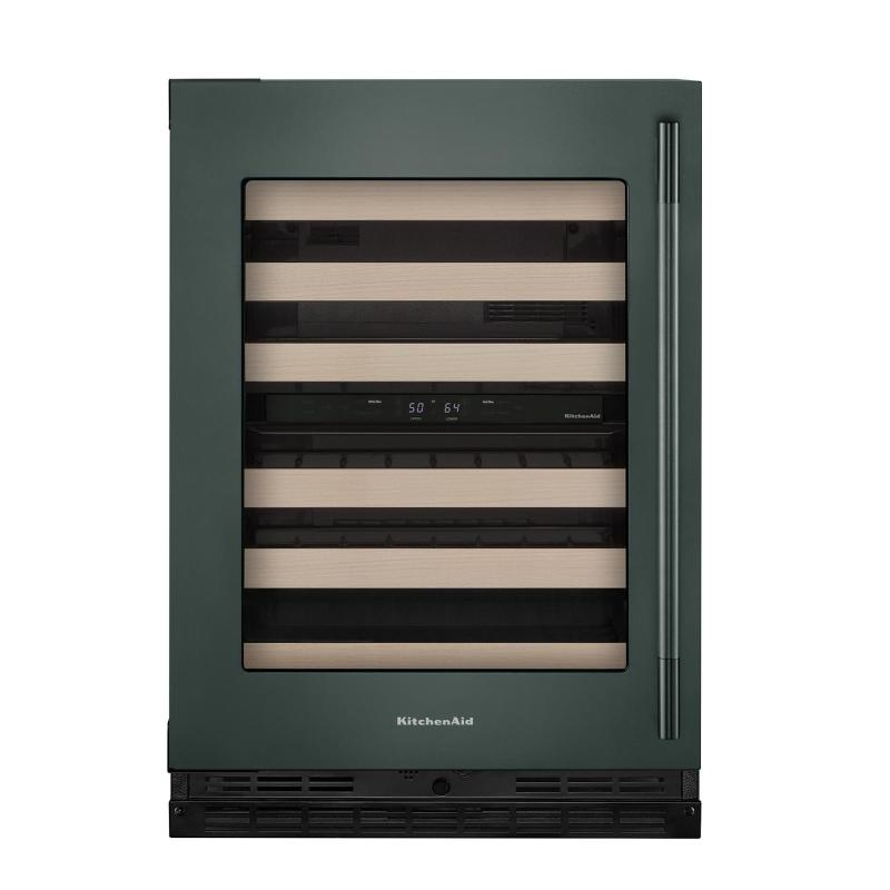 24" KitchenAid Undercounter Wine Cellar with Full-Extension Wood-Front Racks - KUWL524SJP