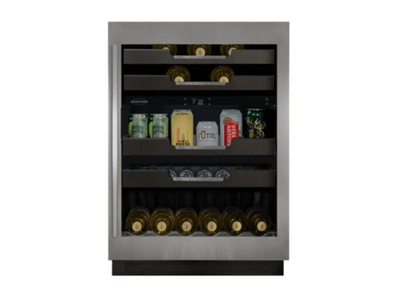 24" Marathon Built-in Dual Zone Wine And Beverage Cooler in Stainless Steel - M4-D250SS