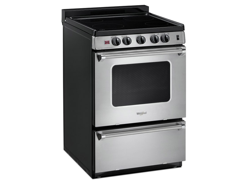 24" Whirlpool Freestanding Electric Range with Upswept SpillGuard  Cooktop - YWFE50M4HS