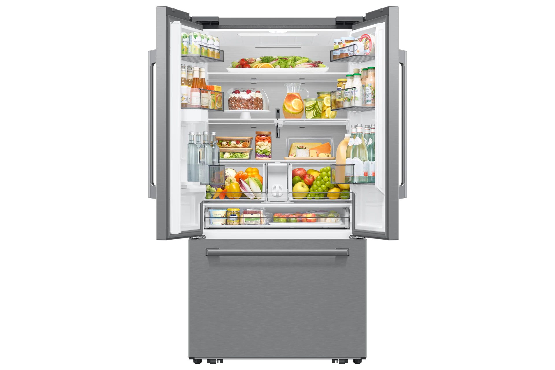 36" Samsung Bespoke AI 3-Door French Door Refrigerator with In-Door Tall Dispenser - RF70H25KERAA