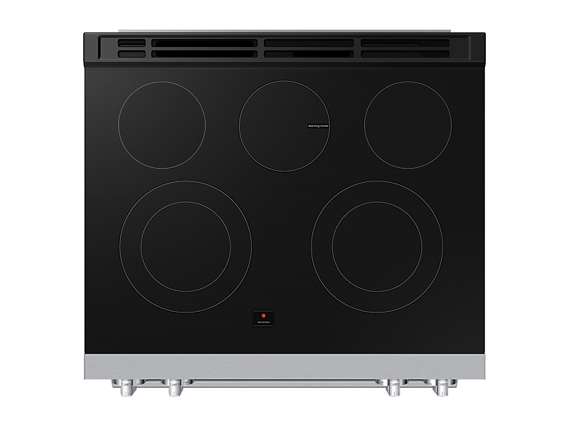 30" Samsung 6.3 Cu. Ft. Electric Slide-In Range Fan Convection with Air Fry Max - NSE70H63SRAC