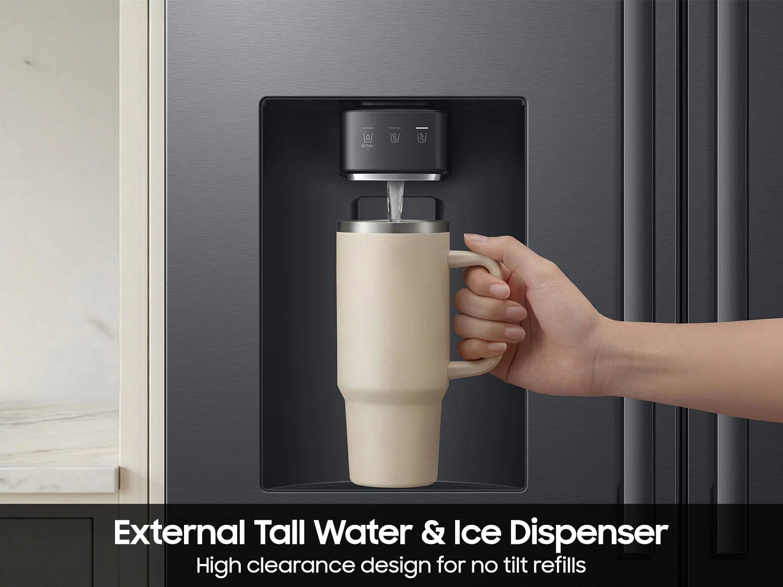 36" Samsung Bespoke AI 3-Door French Door Refrigerator - RF70H30GEEAA