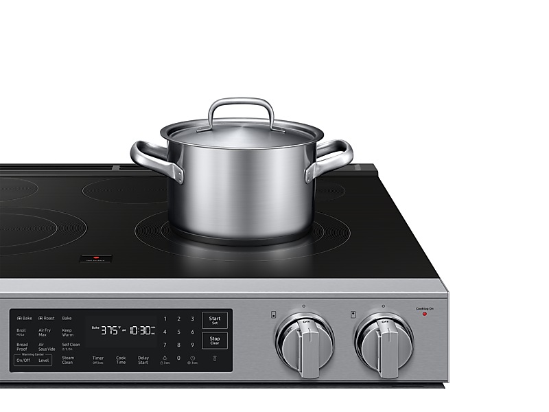 30" Samsung 6.3 Cu. Ft. Electric Slide-In Range True Convection with Air Fry Max - NSE80H63SRAC