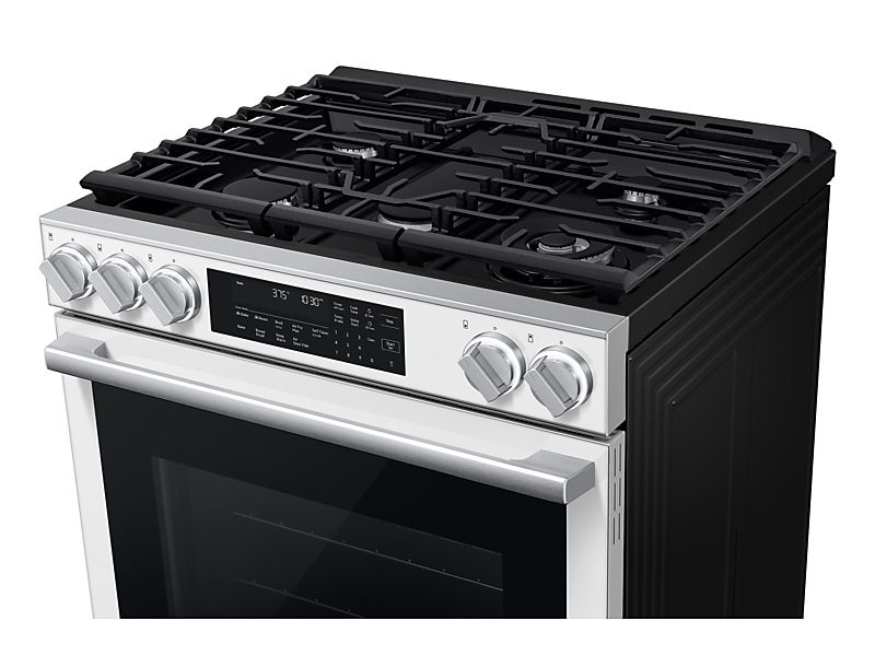 30" Samsung 6.0 Cu.Ft. Gas Slide-In Range True Convection with Air Fry Max | Air Sous Vide | Soft Closing Door - NSG90H60SWAA