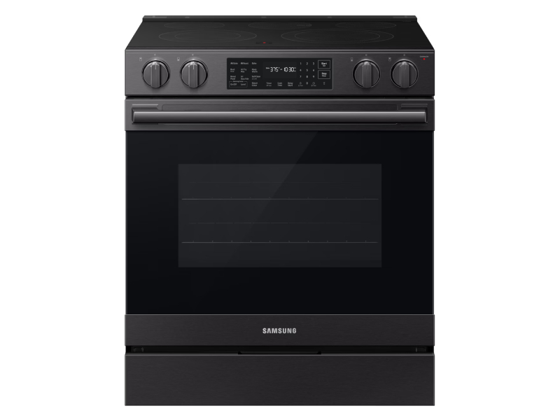 30" Samsung 6.3 Cu.Ft Electric Slide-In True Convection with Air Fry Max | Air Sous Vide - NSE80H63SEAC